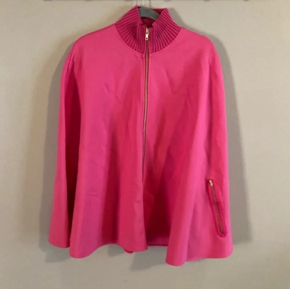 crown & ivy | Pink Cape Poncho - Picture 2 of 8